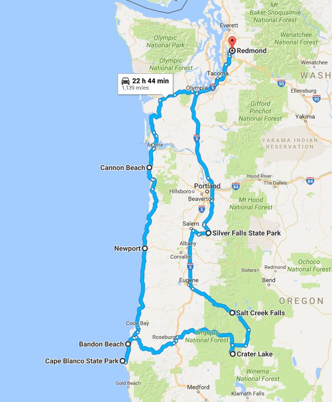 Oregon Coast & Crater Lake Trip