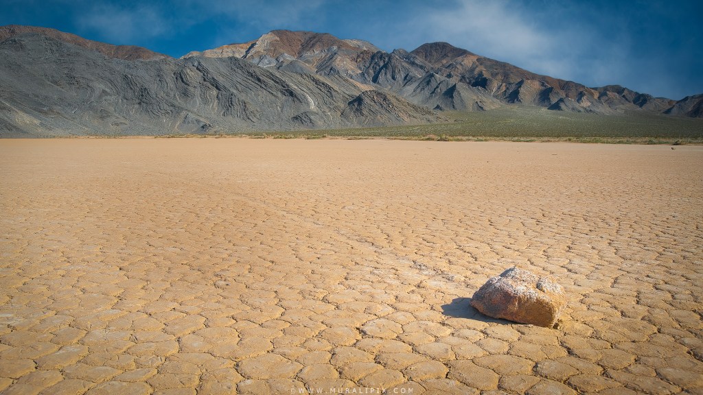 Sailing Stones of Racetrack Playa at Death Valley National Park in California